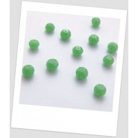 Бусина граненая хрустальная непрозора, зеленый (нефрит), 8 мм х 6,3 мм. Упаковка - 50 шт. (id: 160033)