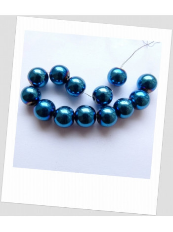 Намистина з гематиту немагнітна синього кольору 10 мм упаковка - 5 шт. (id:100104)