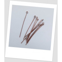 Зашпилька металева у мідному кольорі, 5 см х 0,7 мм. Упаковка - 50 шт. (id:600005)