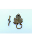Замочек-тогл в форме листика, цвет бронзовый. Упаковка - 3 шт. (id:410001)