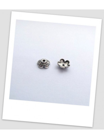 Шапочка для бусины металлическая, цвет: античное серебро, 10 мм, упаковка - 30 шт. (id:270014)