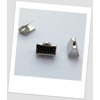 Затискач для стрічок "крокодильчик" металевий, сталевий, 1 см, упаковка - 10 шт. (id:260002)