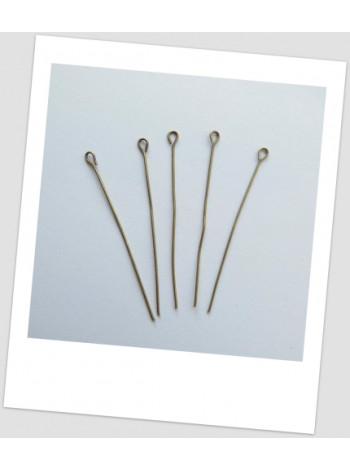 Зашпилька ювелірна для створення біжутерії, бронзова, 50 мм х 0,7 мм. Упаковка -100 шт. (id:600007)
