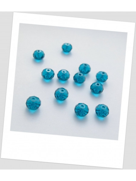 Намистина - рондель кришталева гранована блакитна, 6 мм х 4,4 мм. Упаковка – 74 шт. (id:160029)