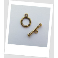 Замок-тогл металлический золотого цвета 12 мм. Упаковка - 10 шт. (id:410005)