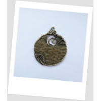 Підвіска металева кругла у бронзі 52 мм х 45 мм.  (id:140104)