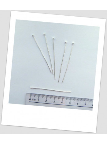 Гвоздик металлический ювелирный серебряного цвета 5 см., упаковка - 40 шт. (id:610003)