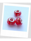 Бусина стеклянная "Пандора" красная, упаковка - 3 шт. (id:110001)