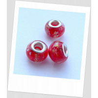 Бусина стеклянная "Пандора" красная, упаковка - 3 шт. (id:110001)