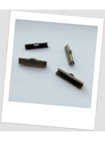 Концевик-зажим металлический, бронзового цвета, 25 х 8 мм. Упаковка - 20 шт. (id:260009)