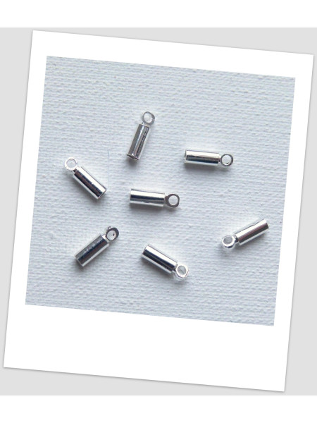 Концевик металлический для шнура, цвет - серебряный, 8 мм х 2,5 мм. , упаковка - 20 шт. (id:270067)