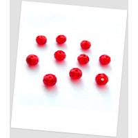 Намистина - рондель кришталева гранована, колір червоний (гранатовий), 8 мм х 6 мм. Упаковка - 30 шт. (id: 160067)