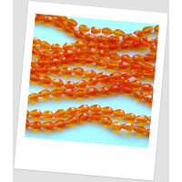 Бусина стеклянная граненая в форме "груша", апельсинового цвета, 7х5 мм. Упаковка - 20 шт. (id:160087)
