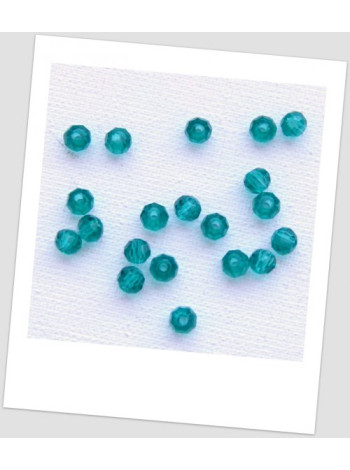 Бусина - хрустальная граненая, круглой формы, колір морской волны, 4 мм,  Упаковка - 55 шт. (id: 160105)