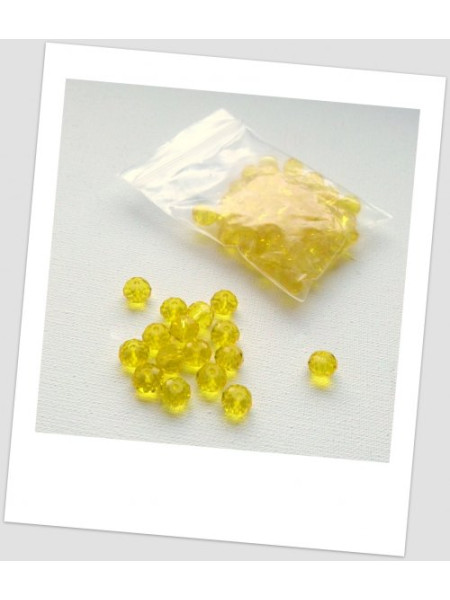 Бусины - рондель хрустальные граненые. колір  - желтый, 8 мм х 6 мм. УПАКОВКА 50 шт (id: 160109)