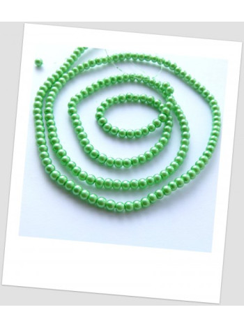 Низка бусин стеклянных окрашенных, светло-зелений, 4 мм (примерно 220 шт.) (id: 160057)