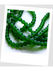 Бусина стеклянная полупрозрачная матовая круглая, зеленая бутылочного цвета 8 мм, упаковка - 30 шт. (id:160094)
