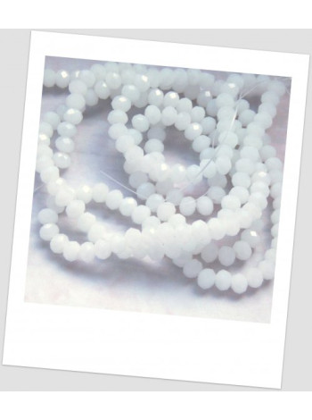 Бусина стеклянная граненая белая дымчатая, 6 х 4 мм. Упаковка - 50 шт. (id: 160107)