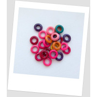 Бусины деревянные колечком, микс, 15 мм., упаковка - 24 шт.  (id:100026)