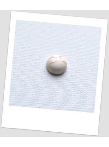 Кабошон из натурального камня: Белая Бирюза,10 мм   (id: 740004)