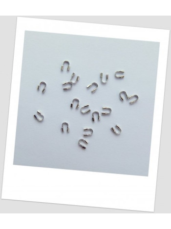 Защита от перетирания тросика - концевик металлический, стального цвета, 5х5 мм, упаковка 20 шт. (id:270022)