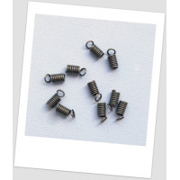 Концевик-пружинка для шнура металлический, 8х4 мм, цвет бронзовый. Упаковка - 20 шт. (id:270076)