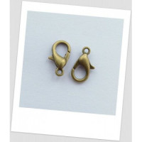 Замок карабин лобстер металлический, бронзового цвета, 10х6 мм. Упаковка - 20 шт. (id:410024)