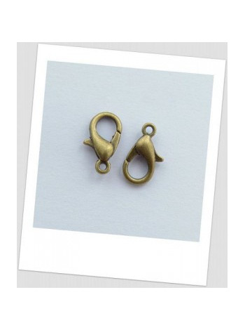 Замок карабин лобстер металлический, бронзового цвета, 10х6 мм. Упаковка - 20 шт. (id:410024)