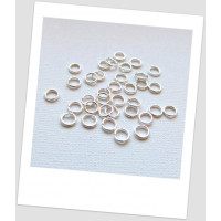 Колечко соединительное металлическое серебряного тона,  5 мм, Цена за упаковку - 100 шт. (id:670019)
