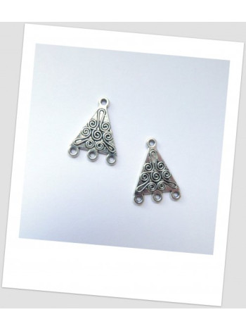 Коннектор металлический, три петли, цвет: стальной, 16 х 22 мм. Упаковка -6 шт. (id:310006)