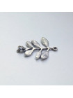Коннектор металлический "листик", 2 петельки, цвет: античное серебро, 31 х 27 мм. Упаковка - 4 шт. (id:310014)