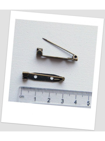 Основа для броши металлическая, бронзового цвета, 31 мм. Упаковка - 10 шт. (id:290012)