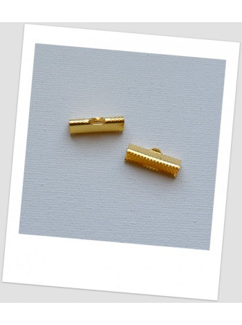 Концевик - зажим "крокодильчик" металлический, золотого цвета,, 20 х 8 мм. Упаковка -20 шт. (id:270033)