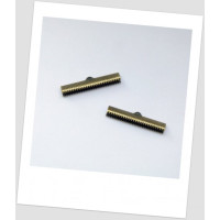 Концевик-зажим "крокодильчик" металлический, цвет бронзовый,  3.5 см x 0.8 см. Упаковка - 20 шт. (id:270019)