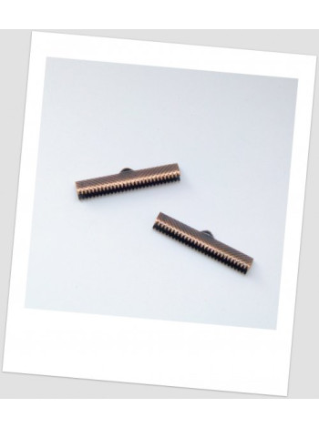 Концевик-зажим "крокодильчик" металлический, цвет медный, 35 x 7.5 мм. Упаковка -20 шт. (id:270018)