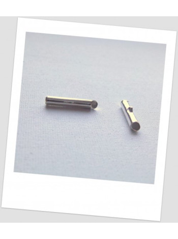 Концевик- зажим "тубус" металлический, цвет стальной, 20х6 мм, упаковка -10 шт. (id:270025)