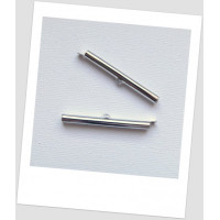 Концевик бисерный металлический, цвет стальной, 40 х6 мм, упаковка - 10 шт. (id:270042)