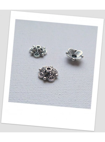 Шапочка для намистини металева, колір: сталевий, 10 мм, упаковка 2 шт.