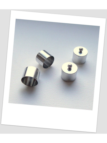 Концевик колпачок для бижутерии металлический, 9 мм внутренний диаметр, цвет стальной, упаковка - 10 шт. (id:270078)