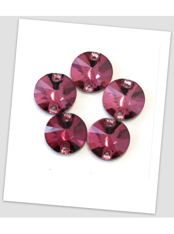 Стрази пришивні, 12 мм (скло), колір It.amethyst, ціна за 1 шт. (780015)