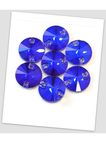 Стрази пришивні, 12 мм (скло), колір  Sapphire, ціна за 1 шт.  (780012)