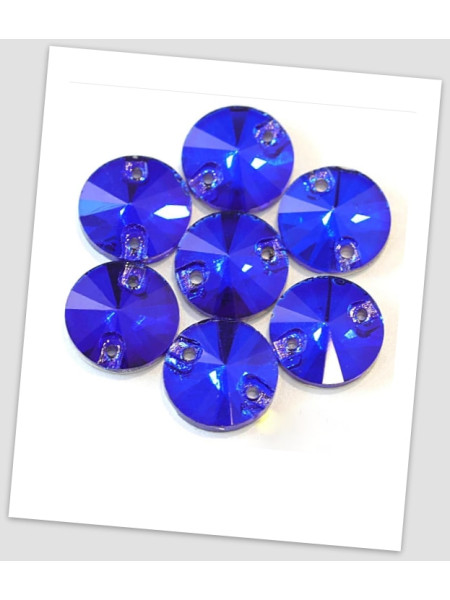 Стрази пришивні, 12 мм (скло), колір  Sapphire, ціна за 1 шт.  (780012)