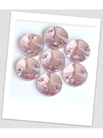 Стрази пришивні, 14 мм (скло), колір Pink, ціна за 1 шт.  (780017)