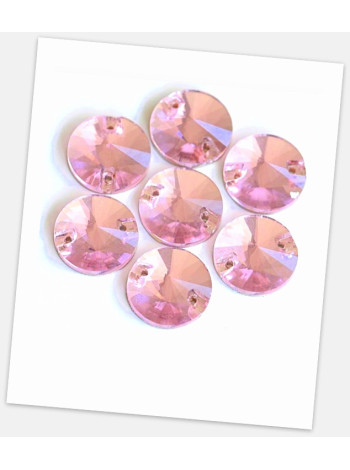 Стрази пришивні, 12 мм (скло), колір Pink, ціна за 1 шт.  (780005)