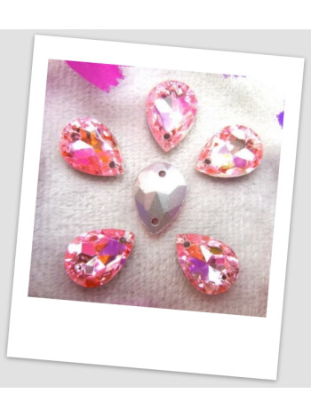 Стрази крапля пришивні (скло), 13x18 мм, колір A25 Pink, ціна за 1 шт. (780038)