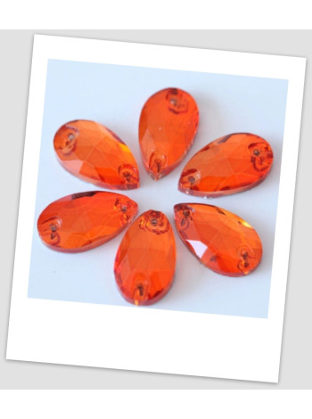 Стрази крапля пришивні (скло), 13x18 мм, колір Orange, ціна за 1 шт. (780026)