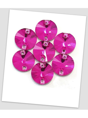 Стрази пришивні, 12 мм (скло), колір Fuchsia, ціна за 1 шт.  (780003)