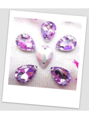 Стрази крапля пришивні (скло), 13x18 мм, колір A19 Violet, ціна за 1 шт. (780042)