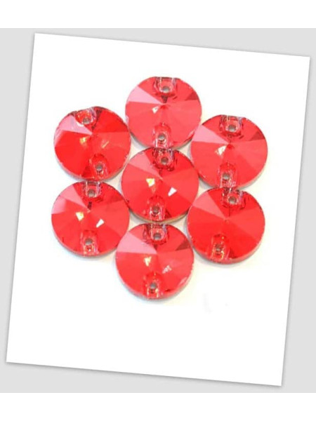 Стрази пришивні, 12 мм (скло), колір Siam, ціна за 1 шт.  (780004)